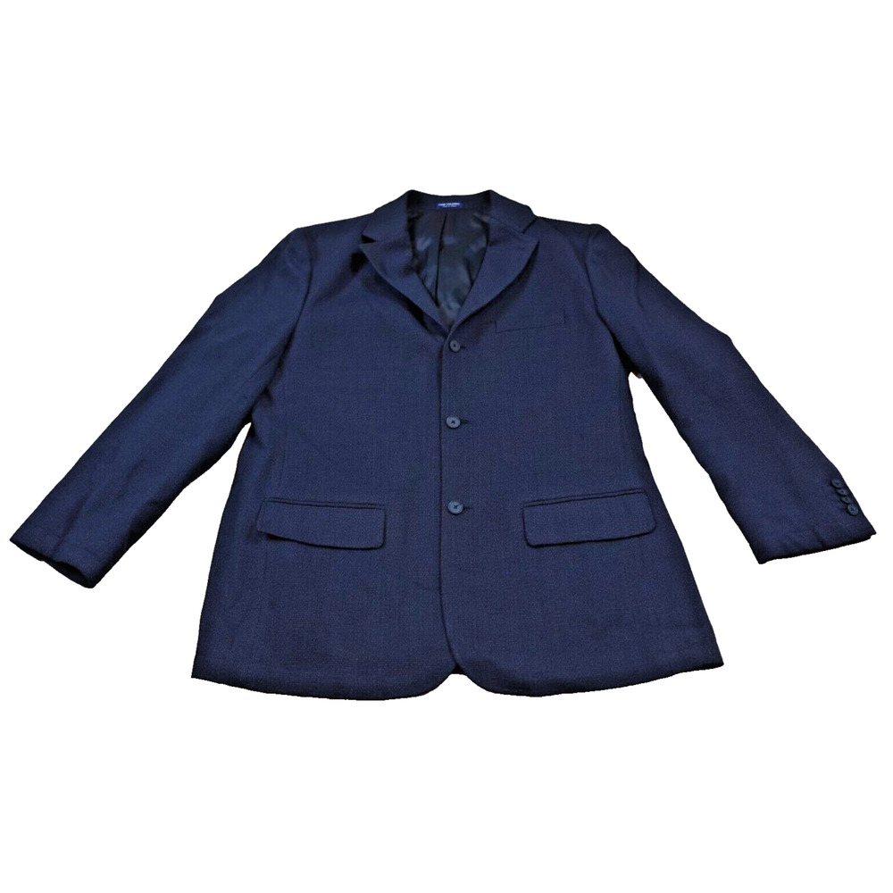 Alan Flusser Blazer‎ Mens 42 44 L Sport Coat Blazer Blue Plaid 2 Button Lined